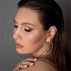 Anti-Tarnish Rhodium Plated 925 Sterling Silver Hoop Earrings Endless Unisex Small Hoop Earrings 30mm Gold Plating Huggie Hoop Earrings for Women Men JE1076A-04-5