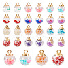 48Pcs 12 Styles Transparent Glass Globe Pendants GLAA-TA0001-30-1