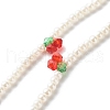 Round Shell Pearl Cherry Beaded Necklaces X1-NJEW-TA00001-2