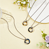 FIBLOOM 3Pcs 3 Colors Stainless Steel Pendant Necklaces Set NJEW-FI0001-57-5