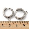 201 Stainless Steel Huggie Hoop Earrings Findings STAS-A167-01T-P-3