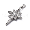 Brass Micro Pave Cubic Zirconia Pendants KK-V009-27G-2