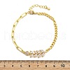 Brass Micro Pave Clear Cubic Zirconia Link Bracelets BJEW-U020-10G-5