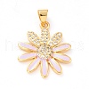 Real 18K Gold Plated Brass Micro Pave Cubic Zirconia Pendants ZIRC-L100-087G-07-2