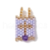 Glass Seed Beaded Pendants PALLOY-MZ00227-2