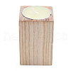 Natural Wood Candle Holder AJEW-T002-01-1