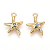Brass Micro Pave Cubic Zirconia Charms KK-N261-99G-1