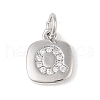 Rack Plating Brass Micro Pave CLear Cubic Zirconia Charms KK-E110-14P-Q-1