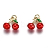 Brass Enamel Charms KK-B026-13G-01-1