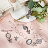 SUNNYCLUE 60Pcs 5 Styles Tibetan Style Alloy Pendants with Iron Brooch Findings TIBE-SC0009-45B-4