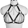 Imitation Leather & Alloy Curb Chain Harness Chest Body Chains FS-WG84763-03-1