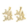 Brass Micro Pave Cubic Zirconia Pendants KK-M324-02J-G-1