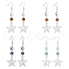 4 Pairs 4 Style Natural Mixed Gemstones Dangle Earrings EJEW-TA00377-1
