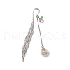 Alloy Feather Bookmarks AJEW-JK00365-4