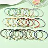 Steel Wire Ring & Copper Buckle & Plastic Pearl Bangles BJEW-S177-01-1