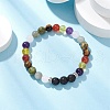 Natural & Synthetic Mixed Gemstone Round Beaded Stretch Bracelets for Womenm Men BJEW-JB11556-1
