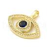 Brass Pendants with Cubic Zirconia and Glass KK-D536-19G-2