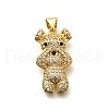 Rack Plating Brass Micro Pave Cubic Zirconia Enamel Pendants X-KK-L226-032G-01-1