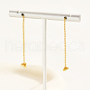 Brass Heart Tassel Ear Thread for Women Vacation Date Gift AH5896-3