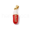 Brass Enamel Pendants KK-Q098-40G-A-1