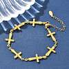 201 Stainless Steel Link Bracelets for Women BJEW-Z103-01G-02-1