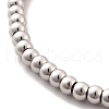 201 Stainless Steel Round Beaded Bracelet for Women STAS-D179-03P-02-2