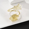 Natural Lemon Quartz Cuff Rings RJEW-B122-02G-01-2