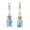 2Pcs Glass Wishing Bottle inside Lampwork & Glass Seed Beads Pendant Decorations HJEW-JM03259-2