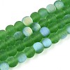Frosted Transparent Glass Beads Strands GLAA-T032-T6mm-MBB07-1