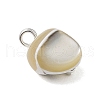 Natural Trochus Shell Nuggets Charms with Brass Loops PALLOY-JF03586-02-4