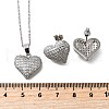 Heart Brass Micro Pave Cubic Zirconia Stud Earrings & Pendant Necklaces Sets SJEW-Z002-05P-5