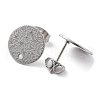 Non-Tarnish 201 Stainless Steel Flat Round Stud Earring Findings STAS-K259-18D-P-2