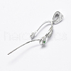 Anti-Tarnish Rhodium Plated 925 Sterling Silver Micro Pave Cubic Zirconia Pendant Bails STER-P034-41P-3