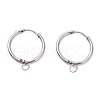 Tarnish Resistant 201 Stainless Steel Huggie Hoop Earring Findings STAS-P283-01O-P-1