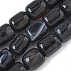 Natural Black Agate Beads Strands G-H295-F01-14-1