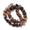 Faceted Natural Fire Crackle Agate Beads Strands G-F447-12mm-N14-3