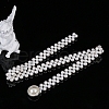 White Acrylic Pearl Beaded Elastic Chain Belts with Alloy Buckles WG1BD5E-02-2