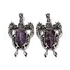 Natural Amethyst Faceted Big Pendants G-L524-04AS-01-1