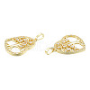 Brass Micro Pave Clear Cubic Zirconia Pendants ZIRC-N039-240-3