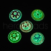 Round Transparent UV Plating Acrylic Beads with Enamel OACR-K004-09-3