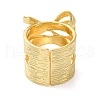 Brass Micro Pave Cubic Zirconia Bowknot Open Cuff Wide Rings for Women RJEW-B057-03G-3