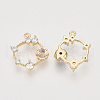 Brass Cubic Zirconia Pendants KK-T050-04G-03-NF-2