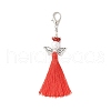 Angel Glass Pearl & MIYUKI Seed Beaded & Polycotton Tassel Pendant Decorations HJEW-MZ00198-01-1