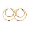 304 Stainless Steel Hoop Earrings EJEW-F188-19G-1