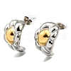 304 Stainless Steel Two-tone Stud Earrings for Women EJEW-R023-01GP-06-4