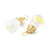 Rack Plating Brass with Glass Pendant KK-C023-01A-3