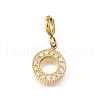 Ring 304 Stainless Steel Rhinestone Pendant Decorations STAS-H202-09G-1