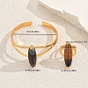 Oval Natural Agate Cuff Bangle & Ring Sets for Women KS8152-2