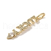 Brass Micro Pave Cubic Zirconia Pendants KK-C058-13G-2
