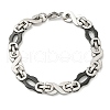 Two Tone 304 Stainless Steel Oval & Infinity Link Chain Bracelet BJEW-B078-36BP-1